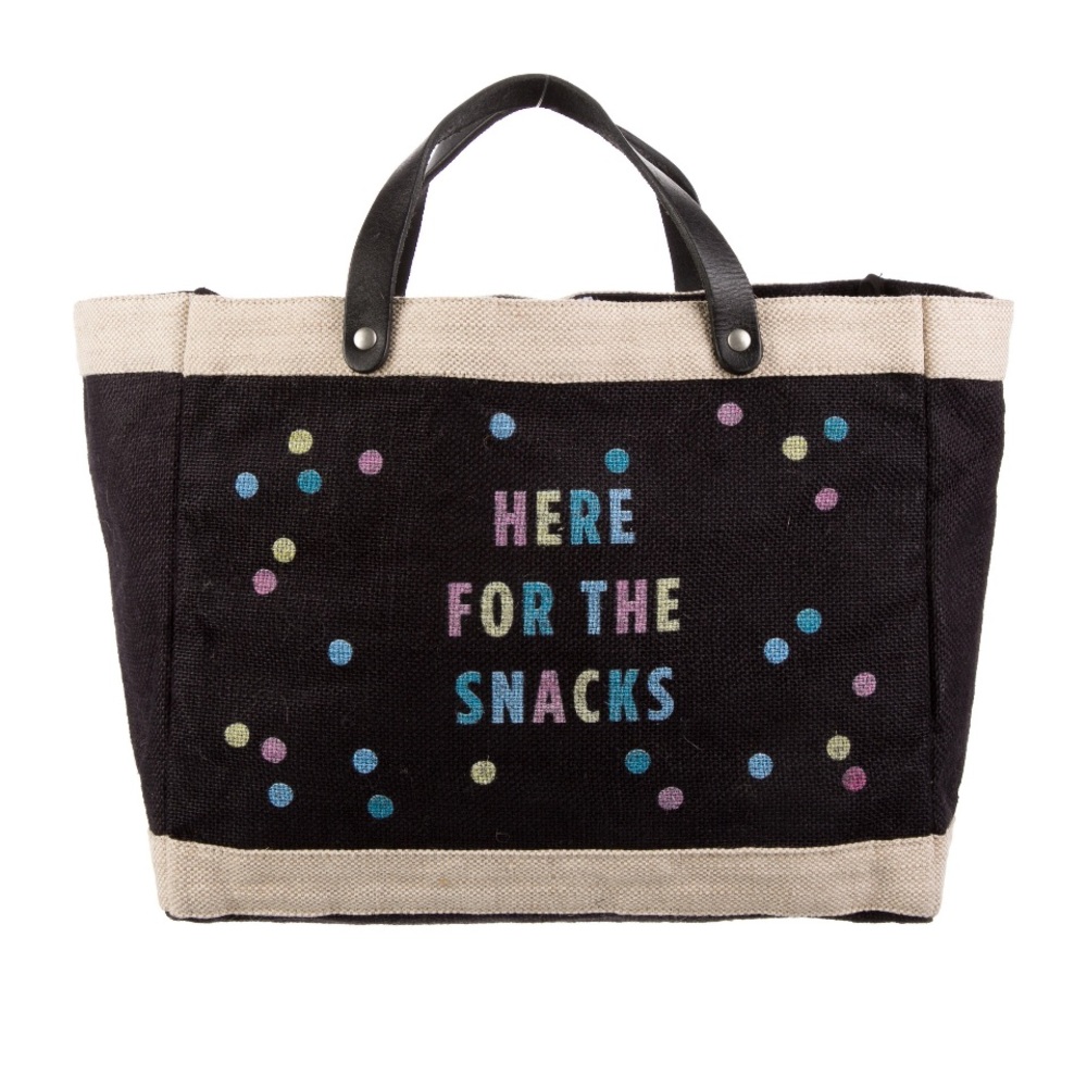 Apolis Global Citizen Black “Here for the Snacks”Tote